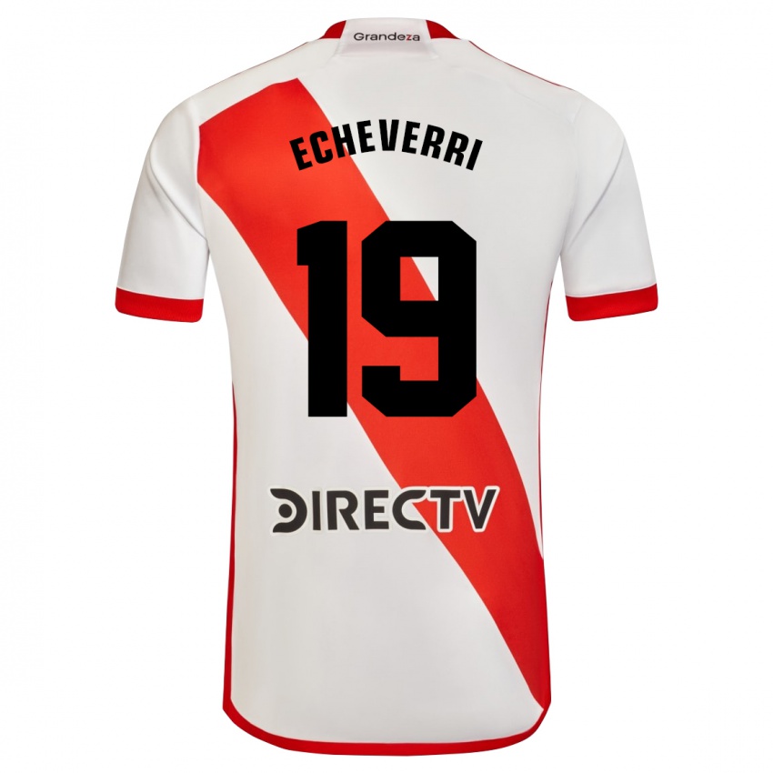 Kinder Claudio Echeverri #19 Weiß Rot Heimtrikot Trikot 2023/24 T-Shirt Schweiz