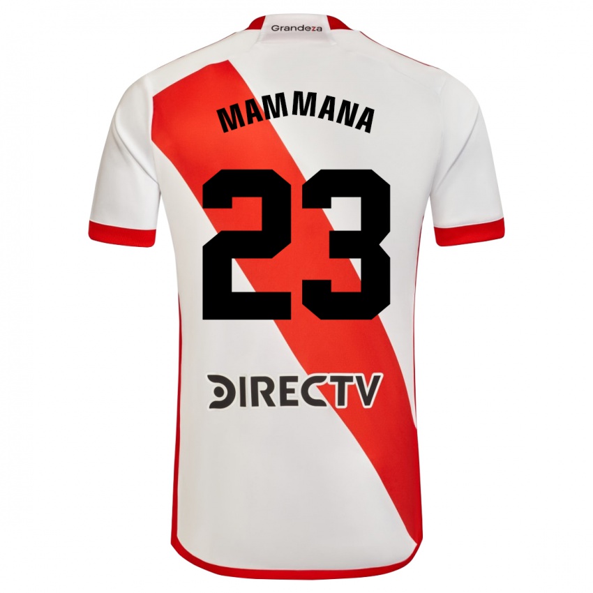 Enfant Maillot Emanuel Mammana #23 Blanc Rouge Tenues Domicile 2023/24 T-Shirt Suisse