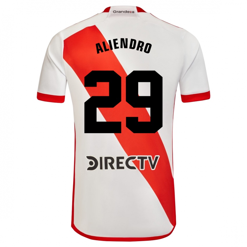 Enfant Maillot Rodrigo Aliendro #29 Blanc Rouge Tenues Domicile 2023/24 T-Shirt Suisse