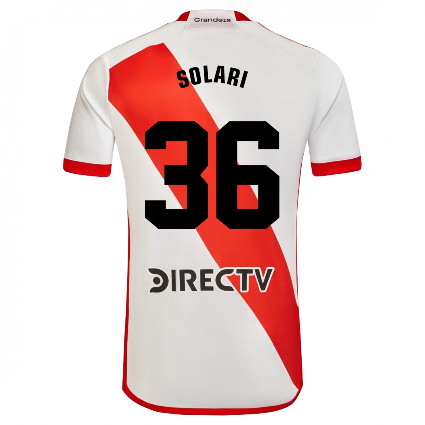 Enfant Maillot Pablo Solari #36 Blanc Rouge Tenues Domicile 2023/24 T-Shirt Suisse