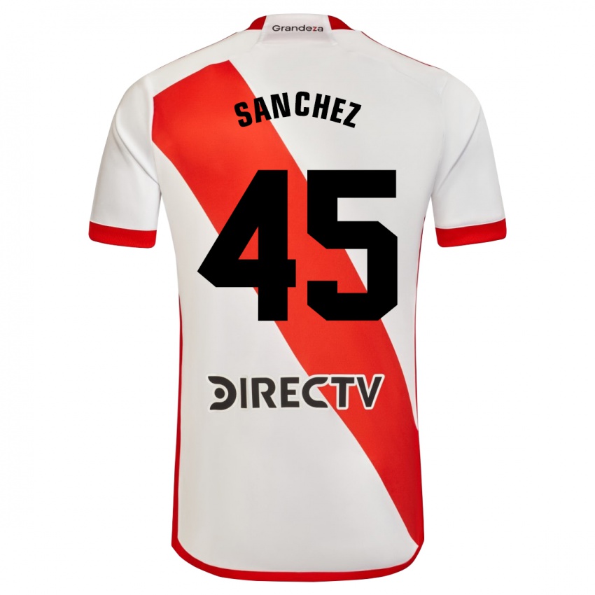 Enfant Maillot Sebastián Sánchez #45 Blanc Rouge Tenues Domicile 2023/24 T-Shirt Suisse