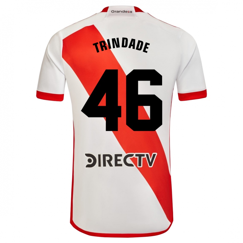 Enfant Maillot Gonzalo Trindade #46 Blanc Rouge Tenues Domicile 2023/24 T-Shirt Suisse