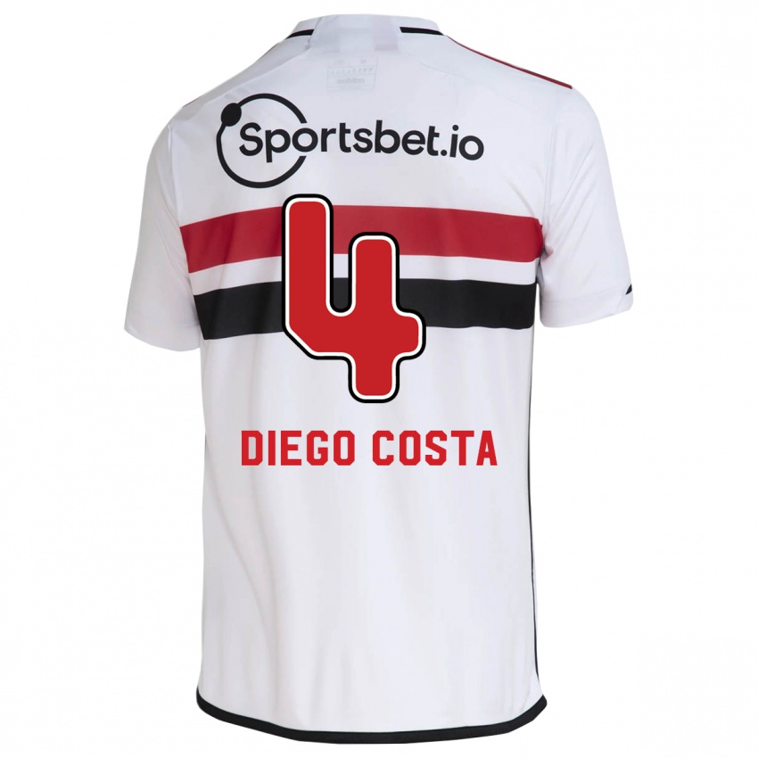Enfant Maillot Diego Costa #4 Blanc Tenues Domicile 2023/24 T-Shirt Suisse