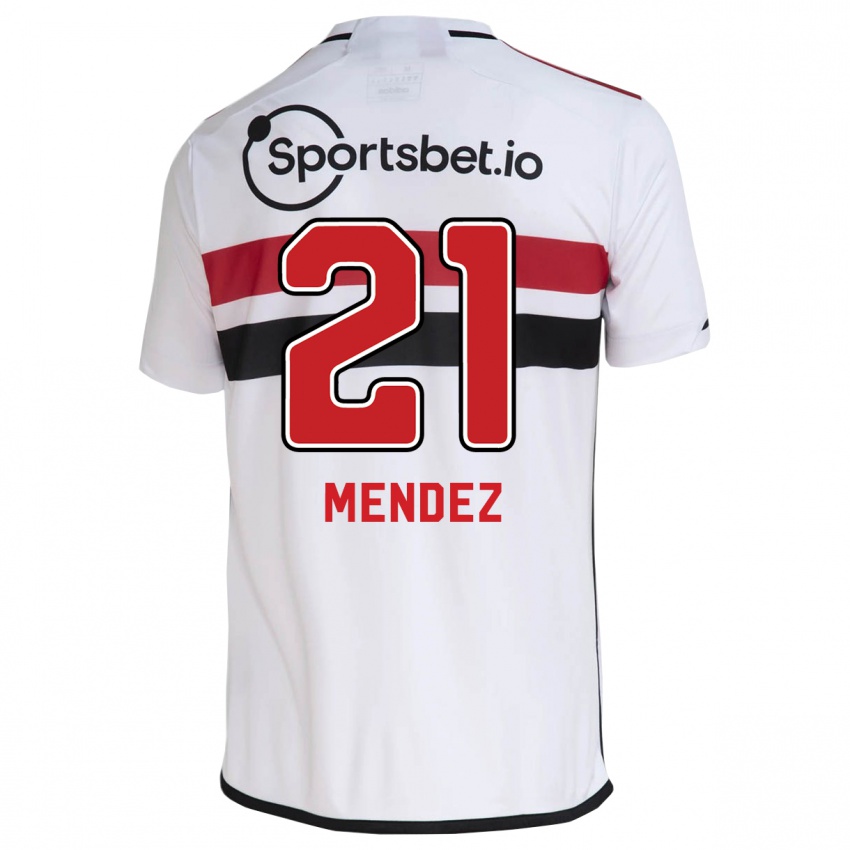 Enfant Maillot Jhegson Méndez #21 Blanc Tenues Domicile 2023/24 T-Shirt Suisse