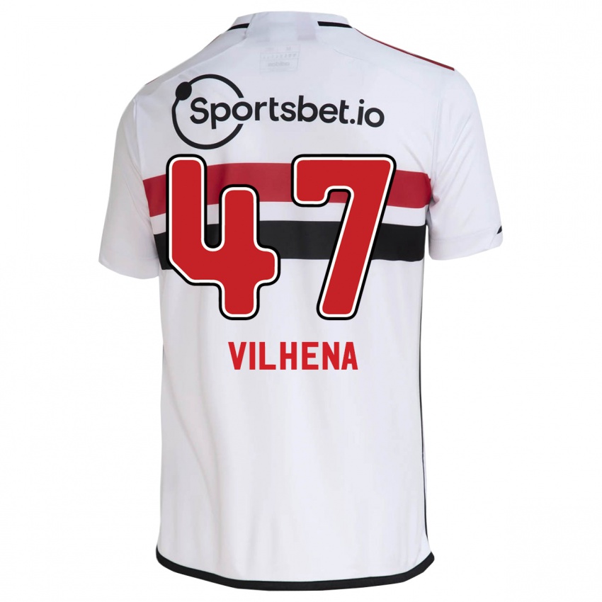 Enfant Maillot Pedro Vilhena #47 Blanc Tenues Domicile 2023/24 T-Shirt Suisse