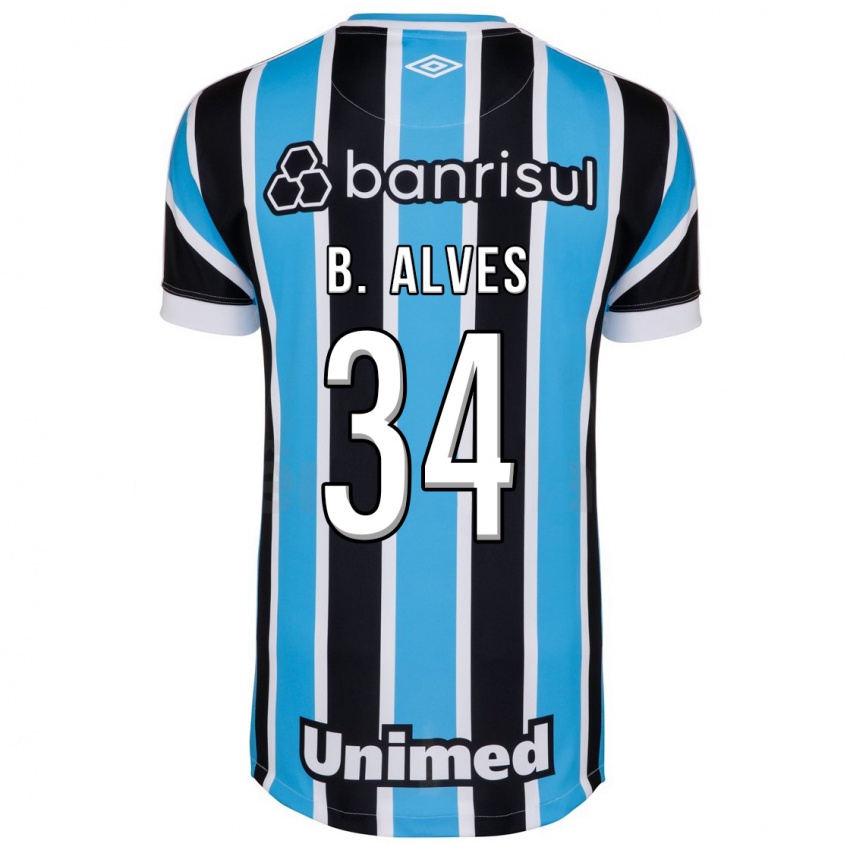 Enfant Maillot Bruno Alves #34 Bleu Tenues Domicile 2023/24 T-Shirt Suisse