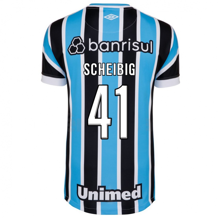 Enfant Maillot Felipe Scheibig #41 Bleu Tenues Domicile 2023/24 T-Shirt Suisse