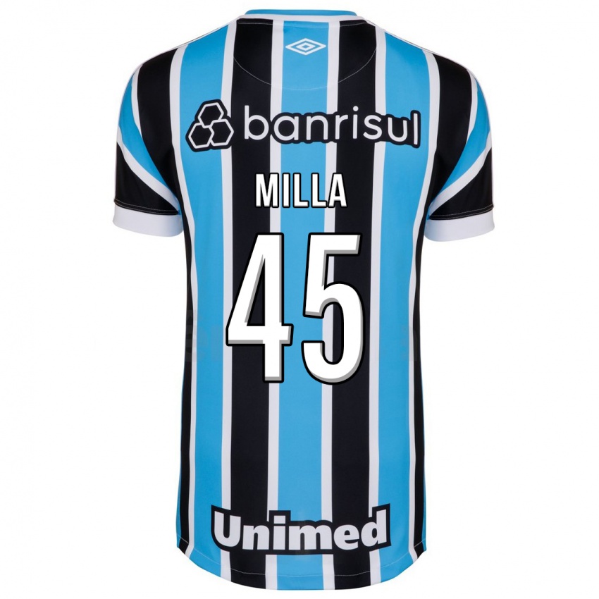 Enfant Maillot Lucas Milla #45 Bleu Tenues Domicile 2023/24 T-Shirt Suisse