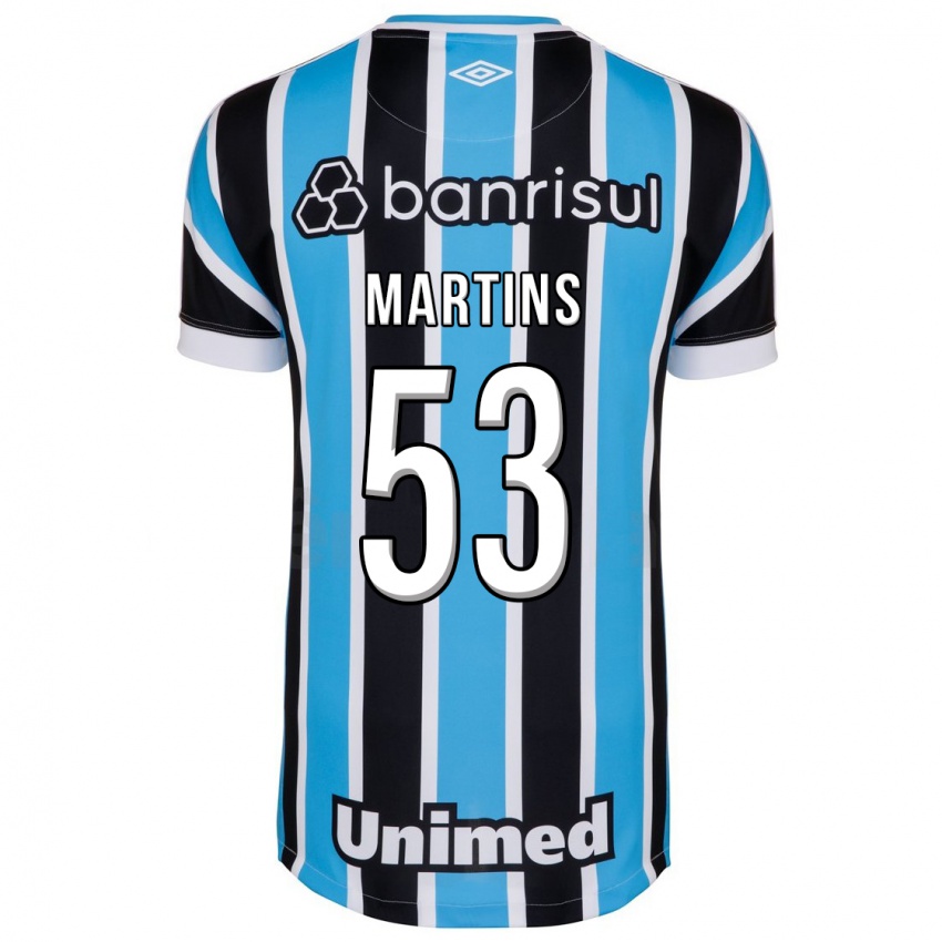 Enfant Maillot Gustavo Martins #53 Bleu Tenues Domicile 2023/24 T-Shirt Suisse