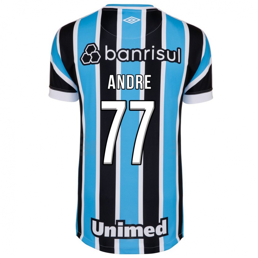 Enfant Maillot André #77 Bleu Tenues Domicile 2023/24 T-Shirt Suisse