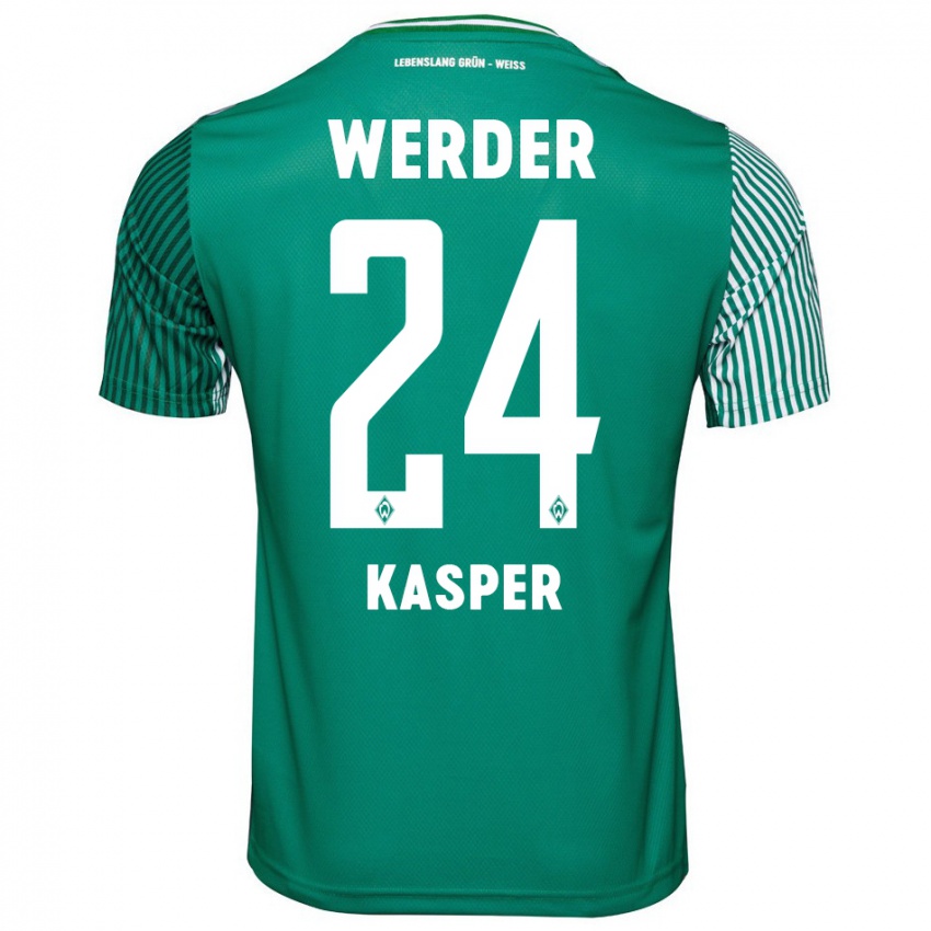 Kinder Dominik Kasper #24 Grün Heimtrikot Trikot 2023/24 T-Shirt Schweiz