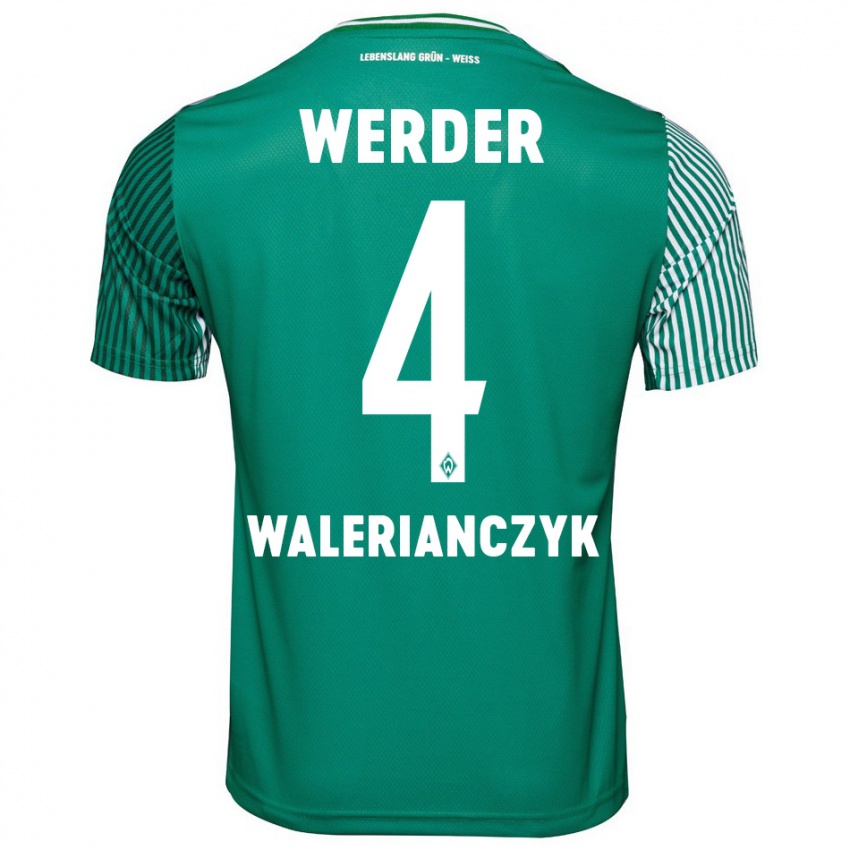 Kinder Dennis Walerianczyk #4 Grün Heimtrikot Trikot 2023/24 T-Shirt Schweiz