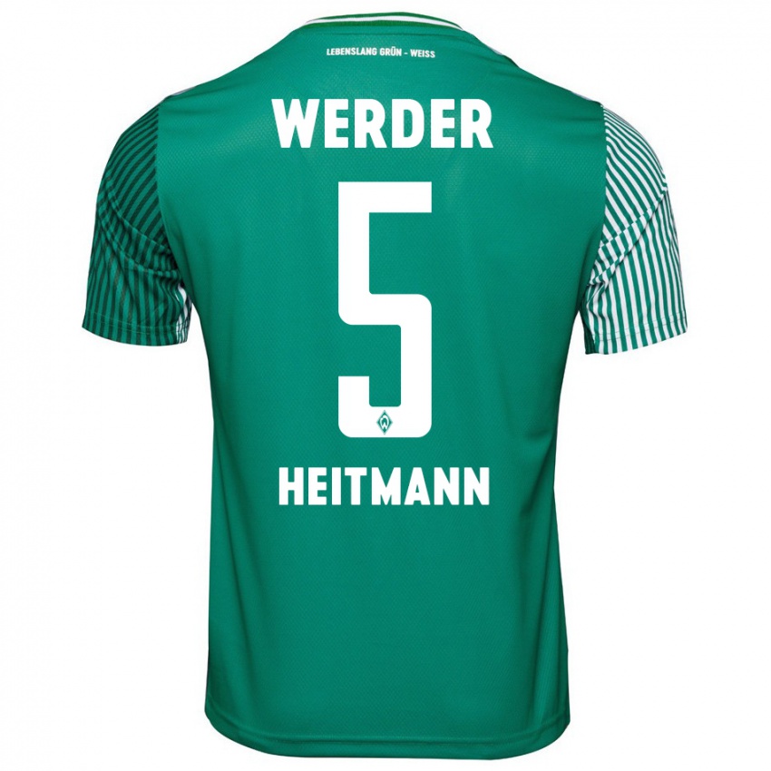 Kinder Mats Heitmann #5 Grün Heimtrikot Trikot 2023/24 T-Shirt Schweiz