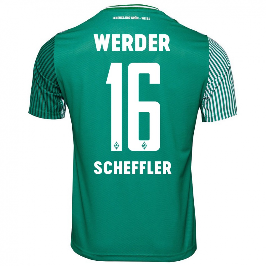 Kinder Ian Scheffler #16 Grün Heimtrikot Trikot 2023/24 T-Shirt Schweiz