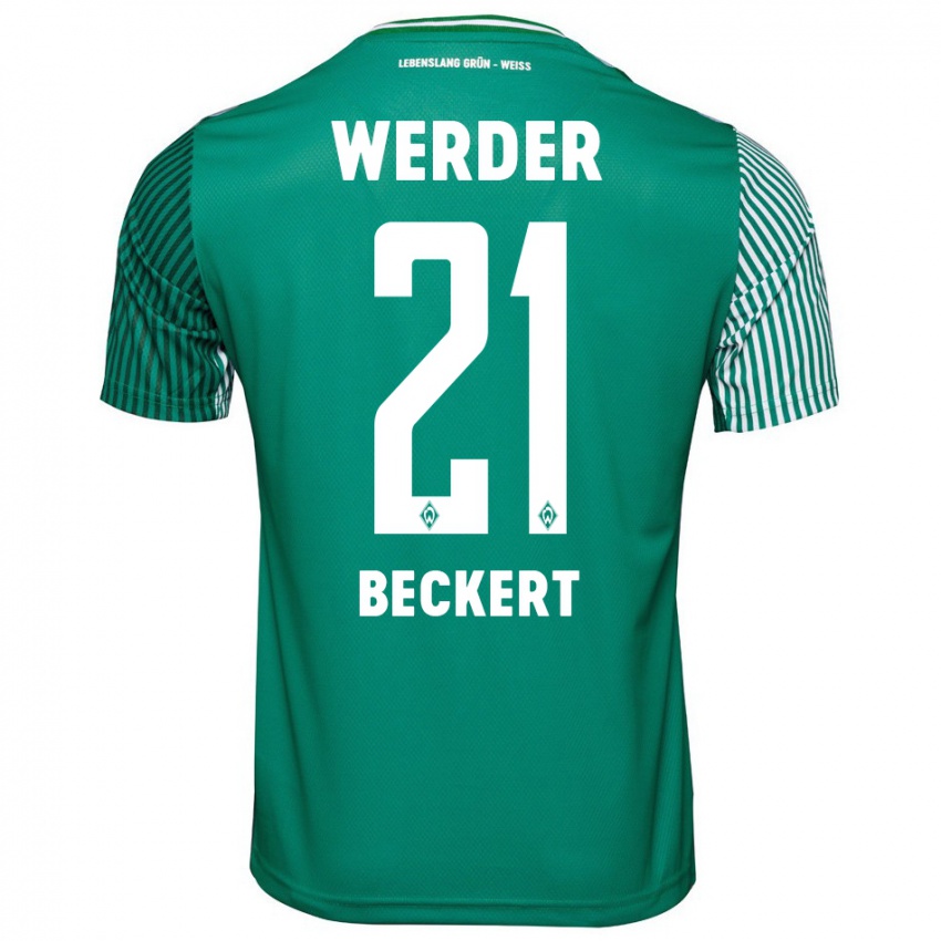 Kinder Jonathan Beckert #21 Grün Heimtrikot Trikot 2023/24 T-Shirt Schweiz