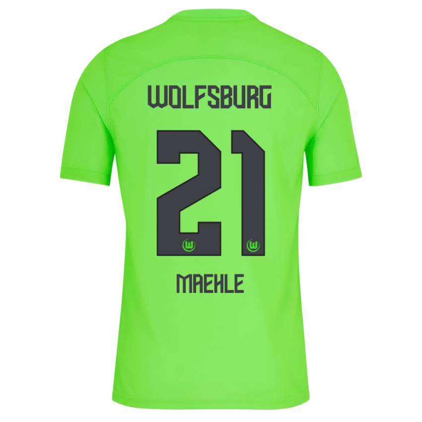 Enfant Maillot Joakim Maehle #21 Vert Tenues Domicile 2023/24 T-Shirt Suisse