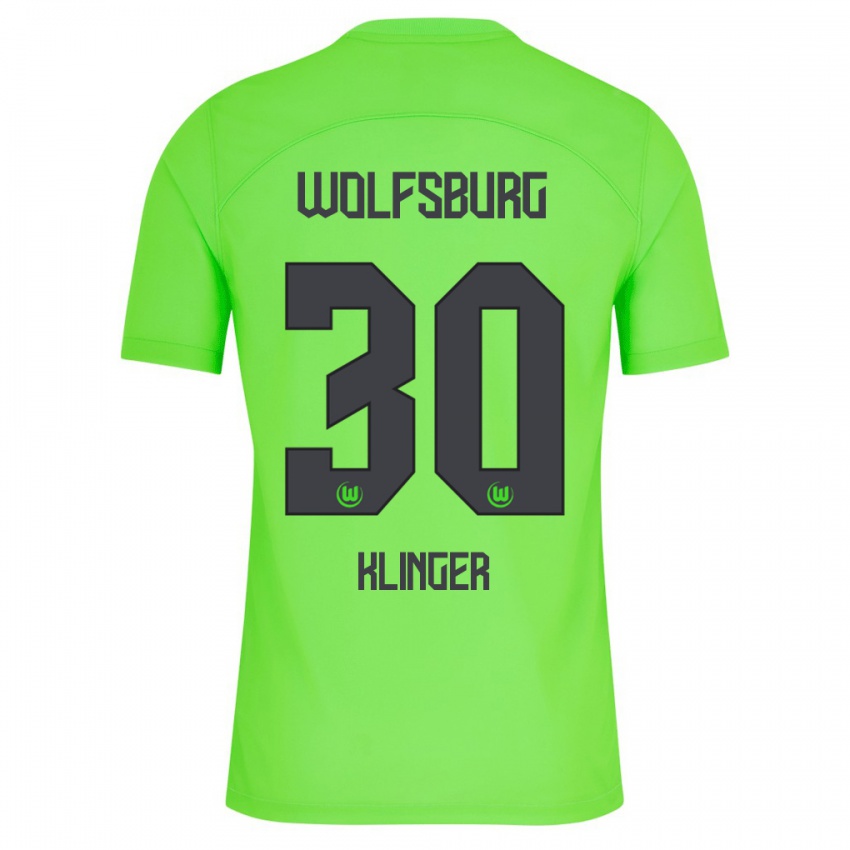 Enfant Maillot Niklas Klinger #30 Vert Tenues Domicile 2023/24 T-Shirt Suisse