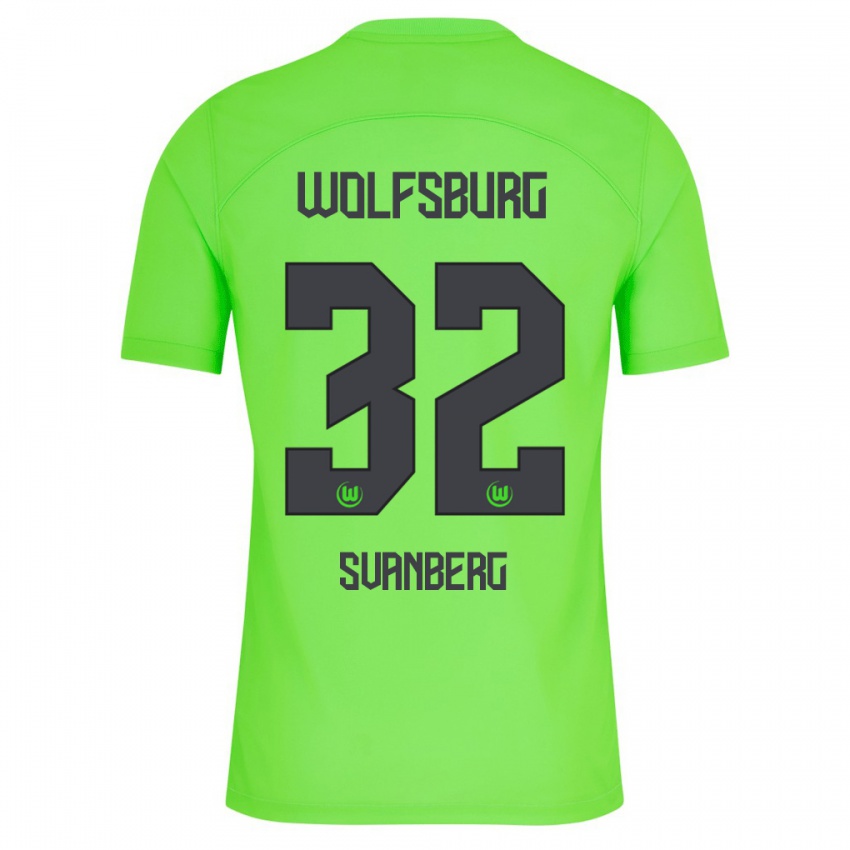Enfant Maillot Mattias Svanberg #32 Vert Tenues Domicile 2023/24 T-Shirt Suisse