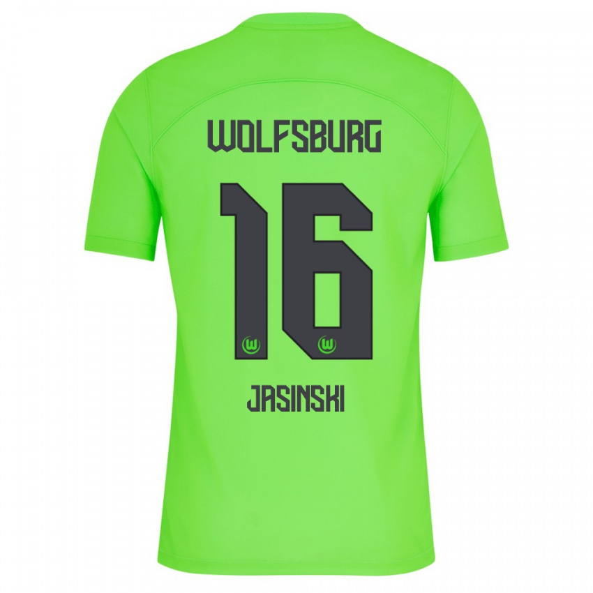 Kinder Mateusz Jasinski #16 Grün Heimtrikot Trikot 2023/24 T-Shirt Schweiz