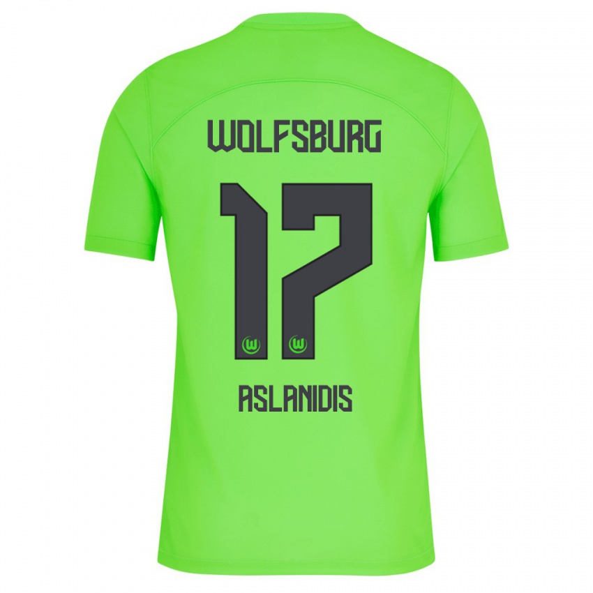 Enfant Maillot Elijas Aslanidis #17 Vert Tenues Domicile 2023/24 T-Shirt Suisse