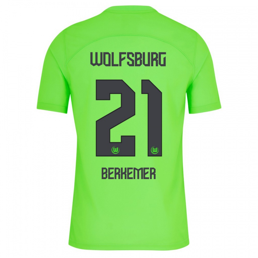 Enfant Maillot Melvin Berkemer #21 Vert Tenues Domicile 2023/24 T-Shirt Suisse