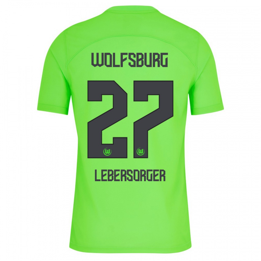 Enfant Maillot Kevin Lebersorger #27 Vert Tenues Domicile 2023/24 T-Shirt Suisse