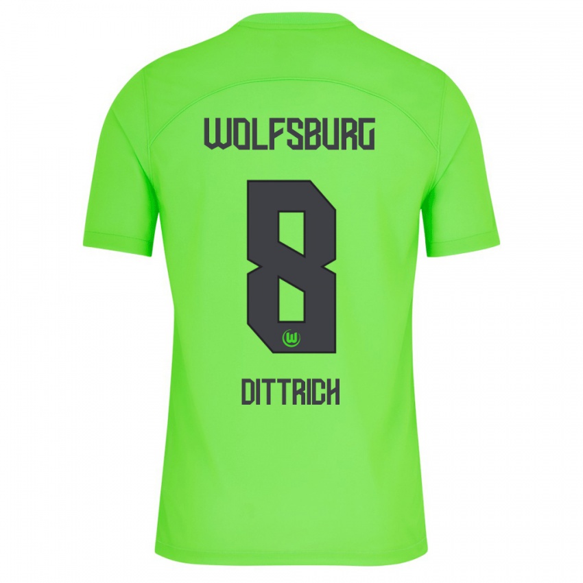 Enfant Maillot Elia Dittrich #8 Vert Tenues Domicile 2023/24 T-Shirt Suisse
