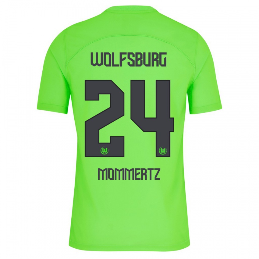 Enfant Maillot Benjamin Mommertz #24 Vert Tenues Domicile 2023/24 T-Shirt Suisse
