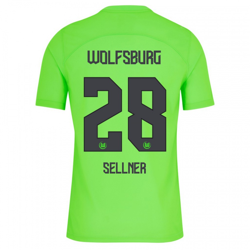 Enfant Maillot Tabea Sellner #28 Vert Tenues Domicile 2023/24 T-Shirt Suisse