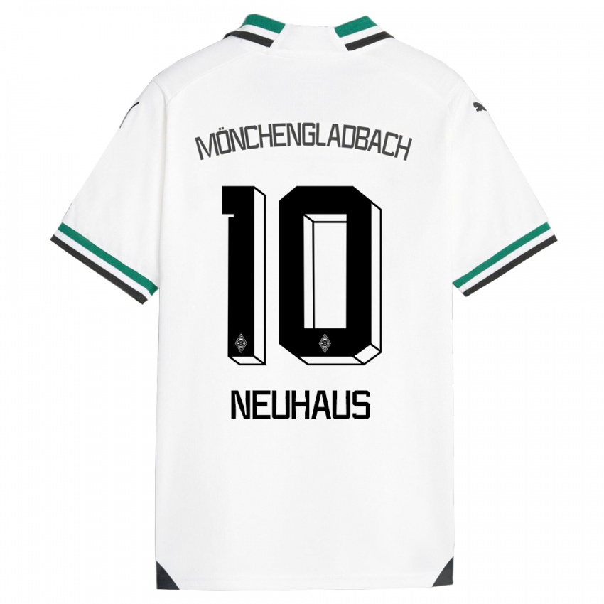 Kinder Florian Neuhaus #10 Weiß Grün Heimtrikot Trikot 2023/24 T-Shirt Schweiz