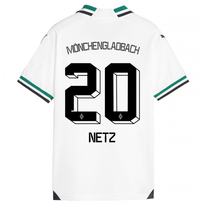 Enfant Maillot Luca Netz #20 Blanc Vert Tenues Domicile 2023/24 T-Shirt Suisse
