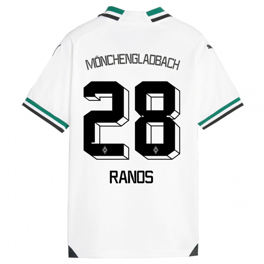 Enfant Maillot Grant-Leon Ranos #28 Blanc Vert Tenues Domicile 2023/24 T-Shirt Suisse