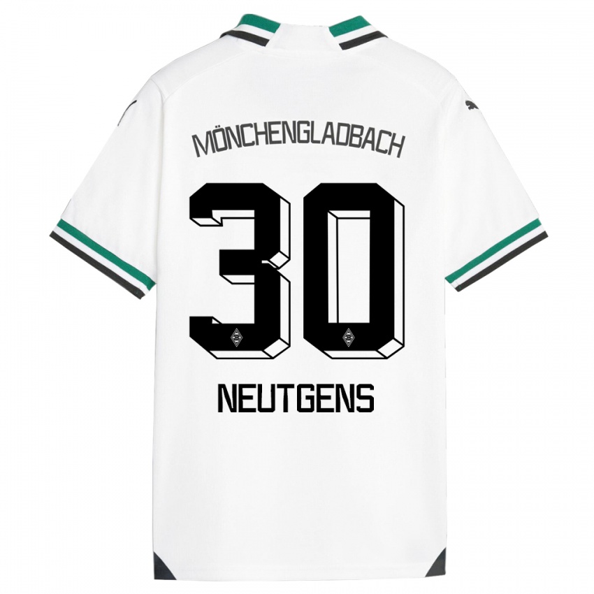 Enfant Maillot Maximilian Neutgens #30 Blanc Vert Tenues Domicile 2023/24 T-Shirt Suisse