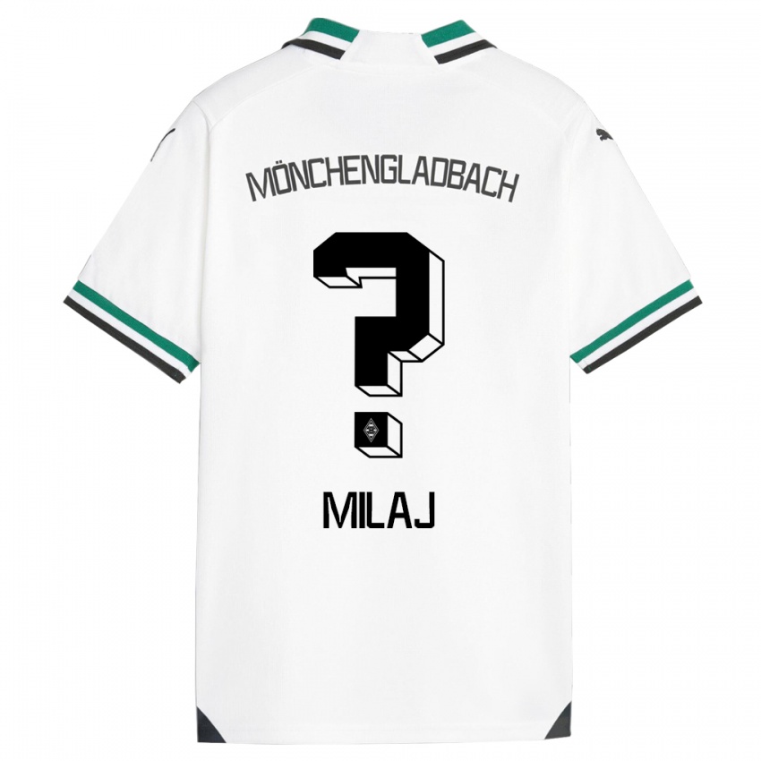 Enfant Maillot Adonis Milaj #0 Blanc Vert Tenues Domicile 2023/24 T-Shirt Suisse