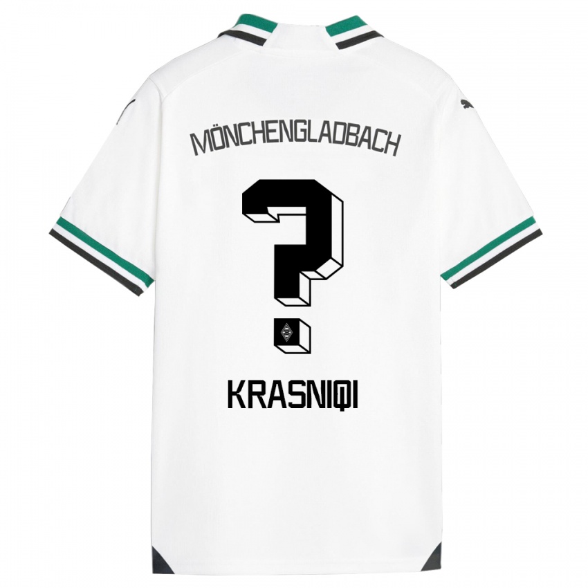Kinder Engjell Krasniqi #0 Weiß Grün Heimtrikot Trikot 2023/24 T-Shirt Schweiz