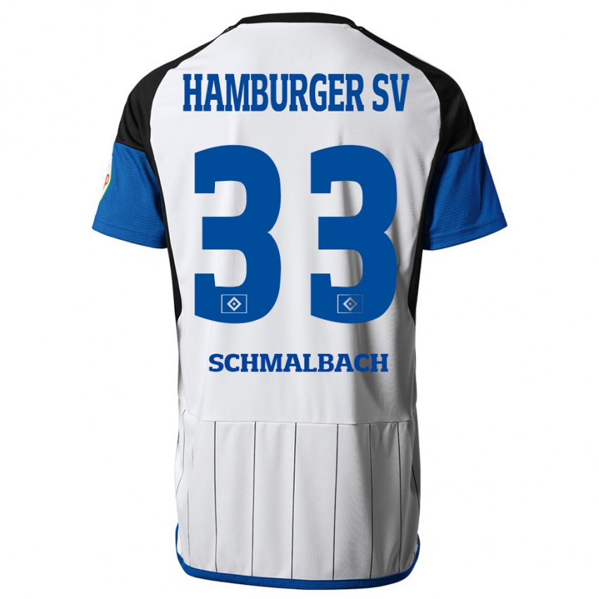 Enfant Maillot Sebastian Schmalbach #33 Blanc Tenues Domicile 2023/24 T-Shirt Suisse