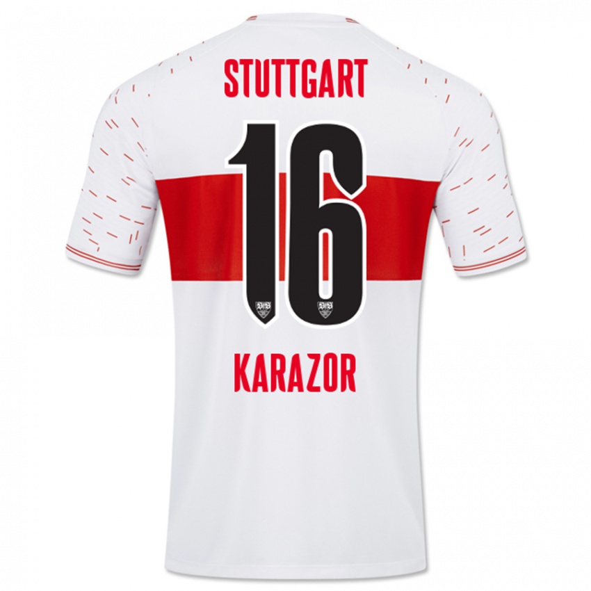 Enfant Maillot Atakan Karazor #16 Blanc Tenues Domicile 2023/24 T-Shirt Suisse