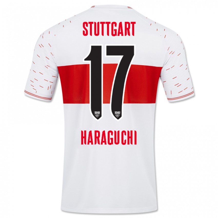 Kinder Genki Haraguchi #17 Weiß Heimtrikot Trikot 2023/24 T-Shirt Schweiz