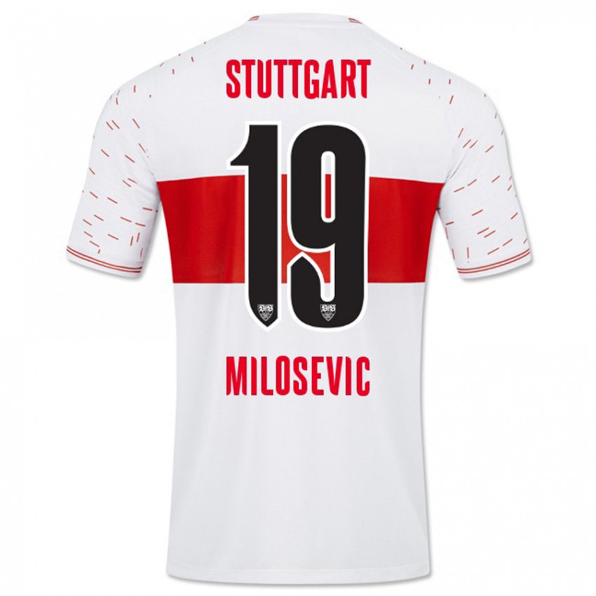 Enfant Maillot Jovan Milosevic #19 Blanc Tenues Domicile 2023/24 T-Shirt Suisse