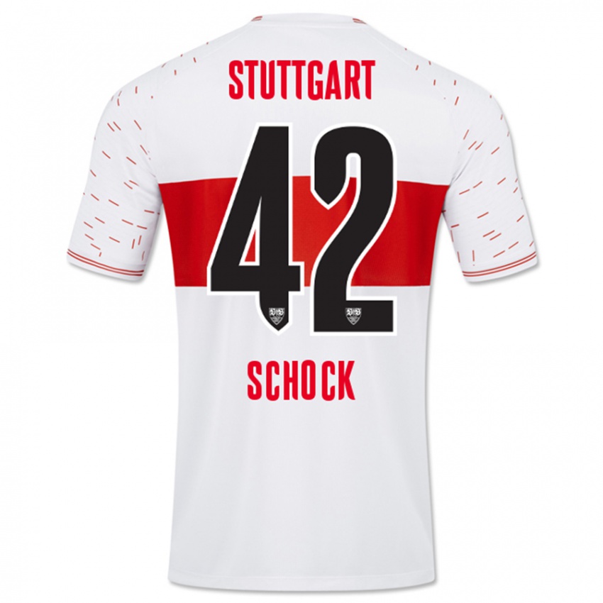 Enfant Maillot Florian Schock #42 Blanc Tenues Domicile 2023/24 T-Shirt Suisse