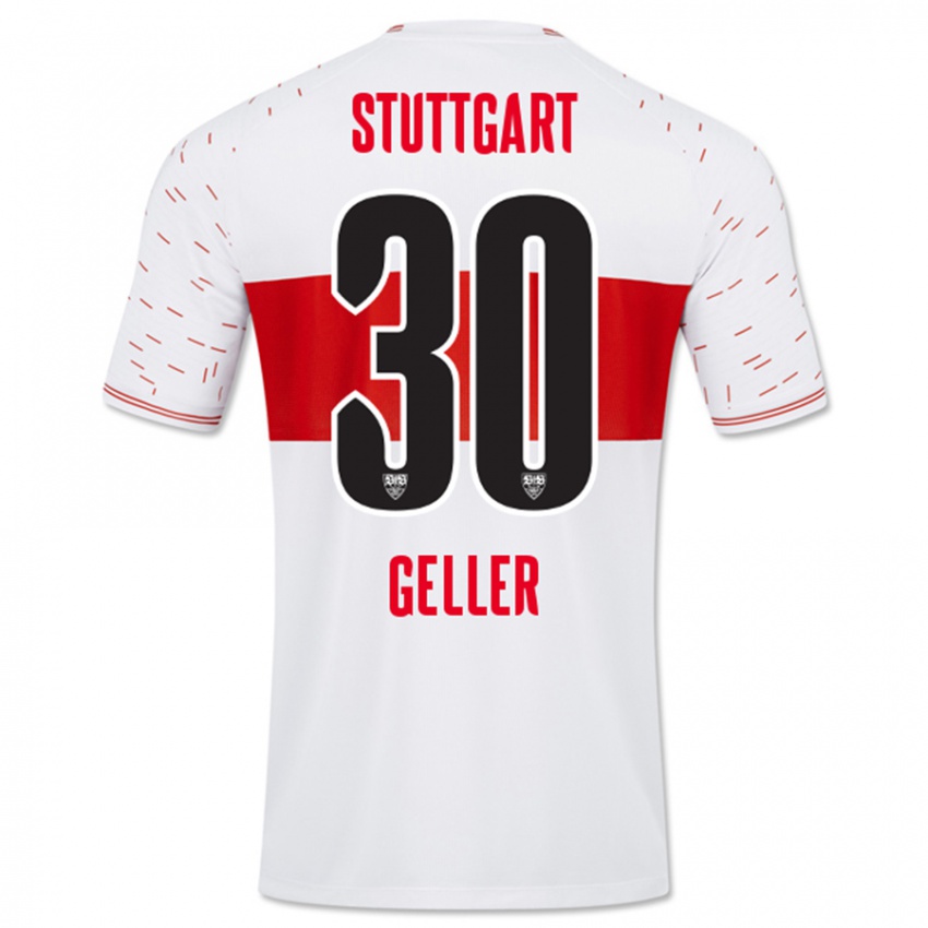 Enfant Maillot Robert Geller #30 Blanc Tenues Domicile 2023/24 T-Shirt Suisse