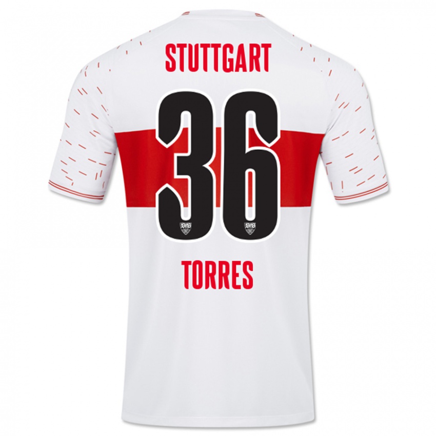 Enfant Maillot Yohann Torres #36 Blanc Tenues Domicile 2023/24 T-Shirt Suisse