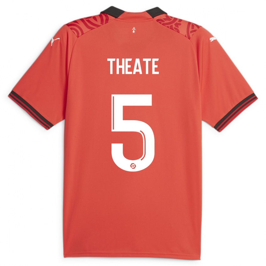 Enfant Maillot Arthur Theate #5 Rouge Tenues Domicile 2023/24 T-Shirt Suisse
