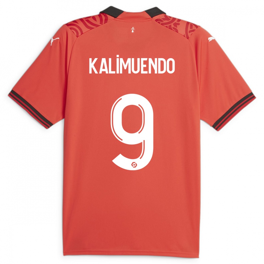 Enfant Maillot Arnaud Kalimuendo #9 Rouge Tenues Domicile 2023/24 T-Shirt Suisse