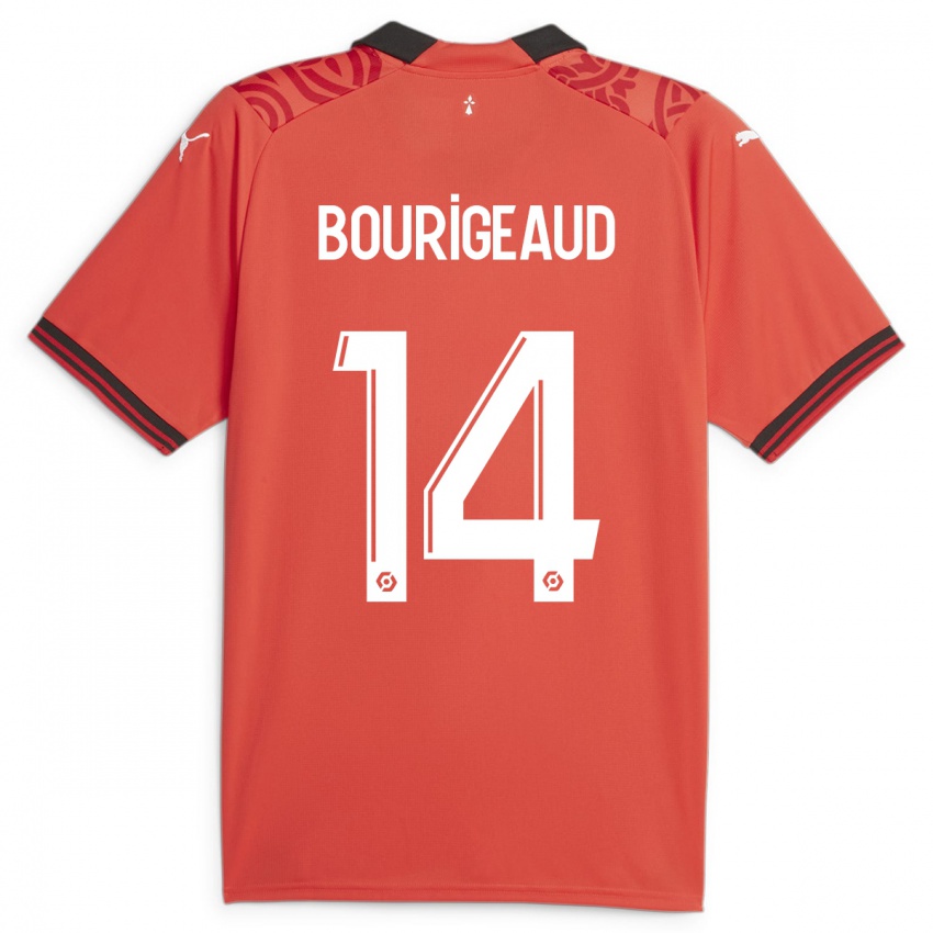 Enfant Maillot Benjamin Bourigeaud #14 Rouge Tenues Domicile 2023/24 T-Shirt Suisse