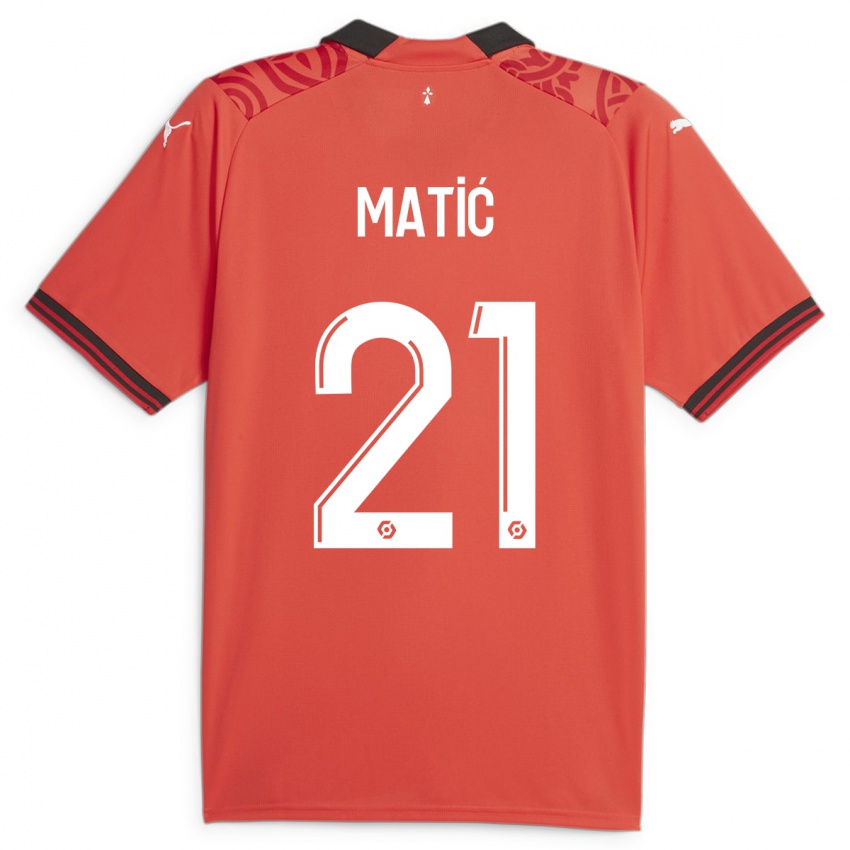 Enfant Maillot Nemanja Matic #21 Rouge Tenues Domicile 2023/24 T-Shirt Suisse