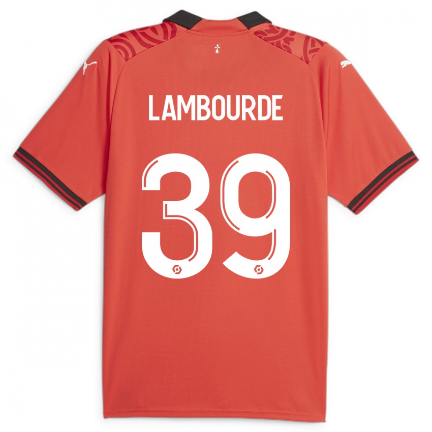 Enfant Maillot Mathis Lambourde #39 Rouge Tenues Domicile 2023/24 T-Shirt Suisse