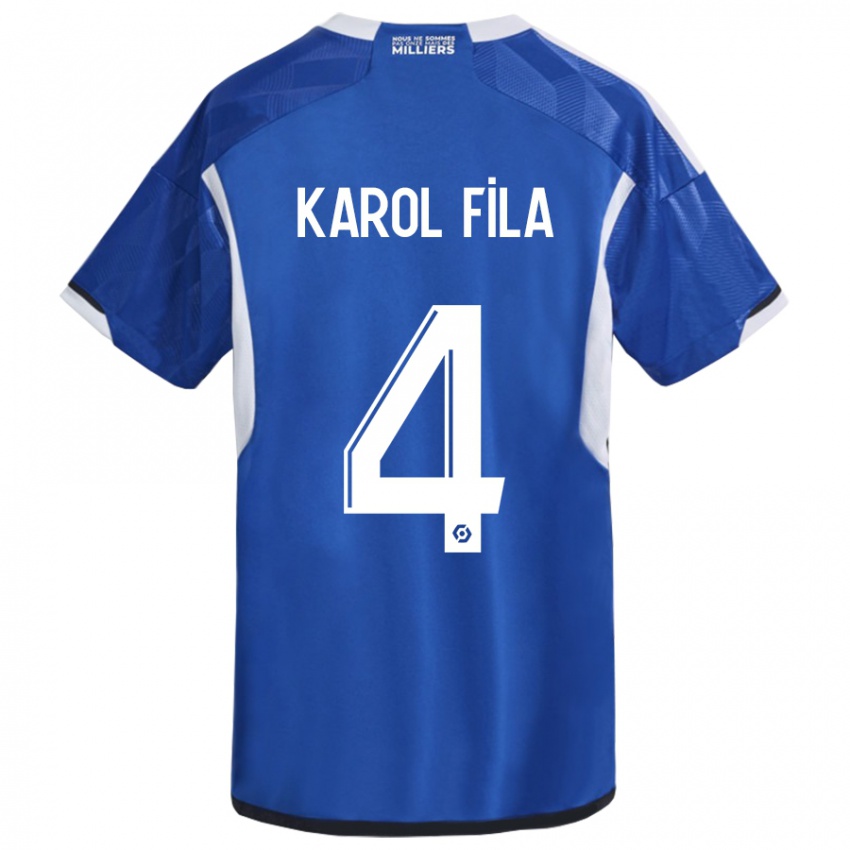 Enfant Maillot Karol Fila #4 Bleu Tenues Domicile 2023/24 T-Shirt Suisse