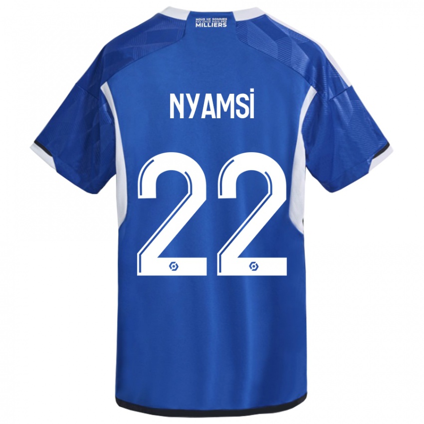 Enfant Maillot Gerzino Nyamsi #22 Bleu Tenues Domicile 2023/24 T-Shirt Suisse