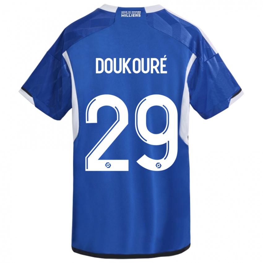 Enfant Maillot Ismaël Doukouré #29 Bleu Tenues Domicile 2023/24 T-Shirt Suisse